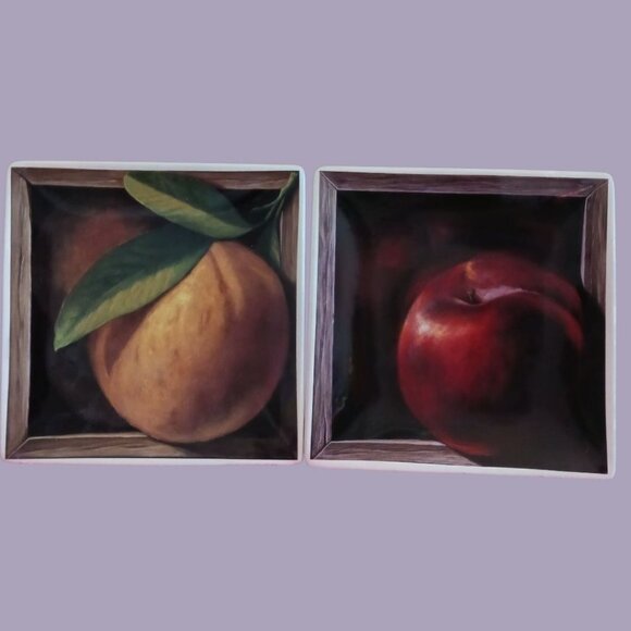 CIC by Jay Mercado Set Of 4 Ceramic Fruit-Themed Square Plates - Picture 10 of 13